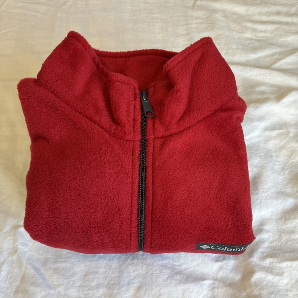 NWT Columbia Granite Mountain Fleece Jacket Men's Medium Full Zip Red Gray - Picture 8 of 9